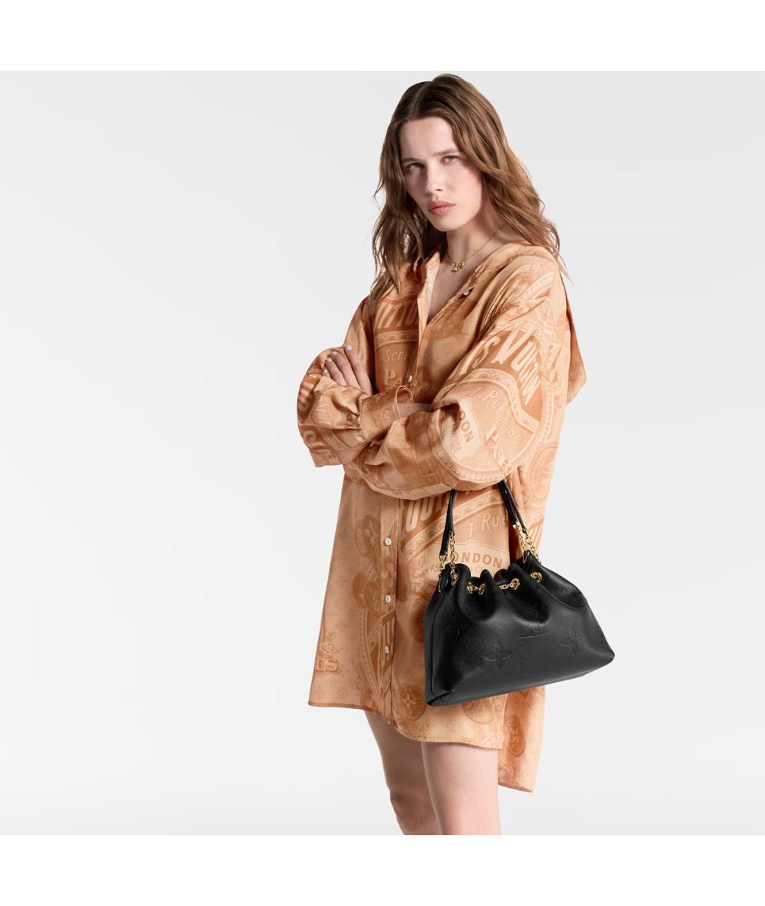 LOUIS VUITTON Черная кожаная сумка через плечо, фото 5