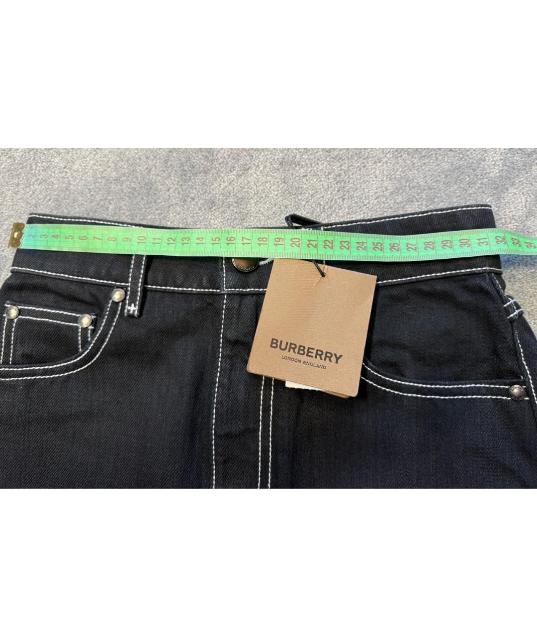 BURBERRY Черная хлопковая юбка мини, фото 5