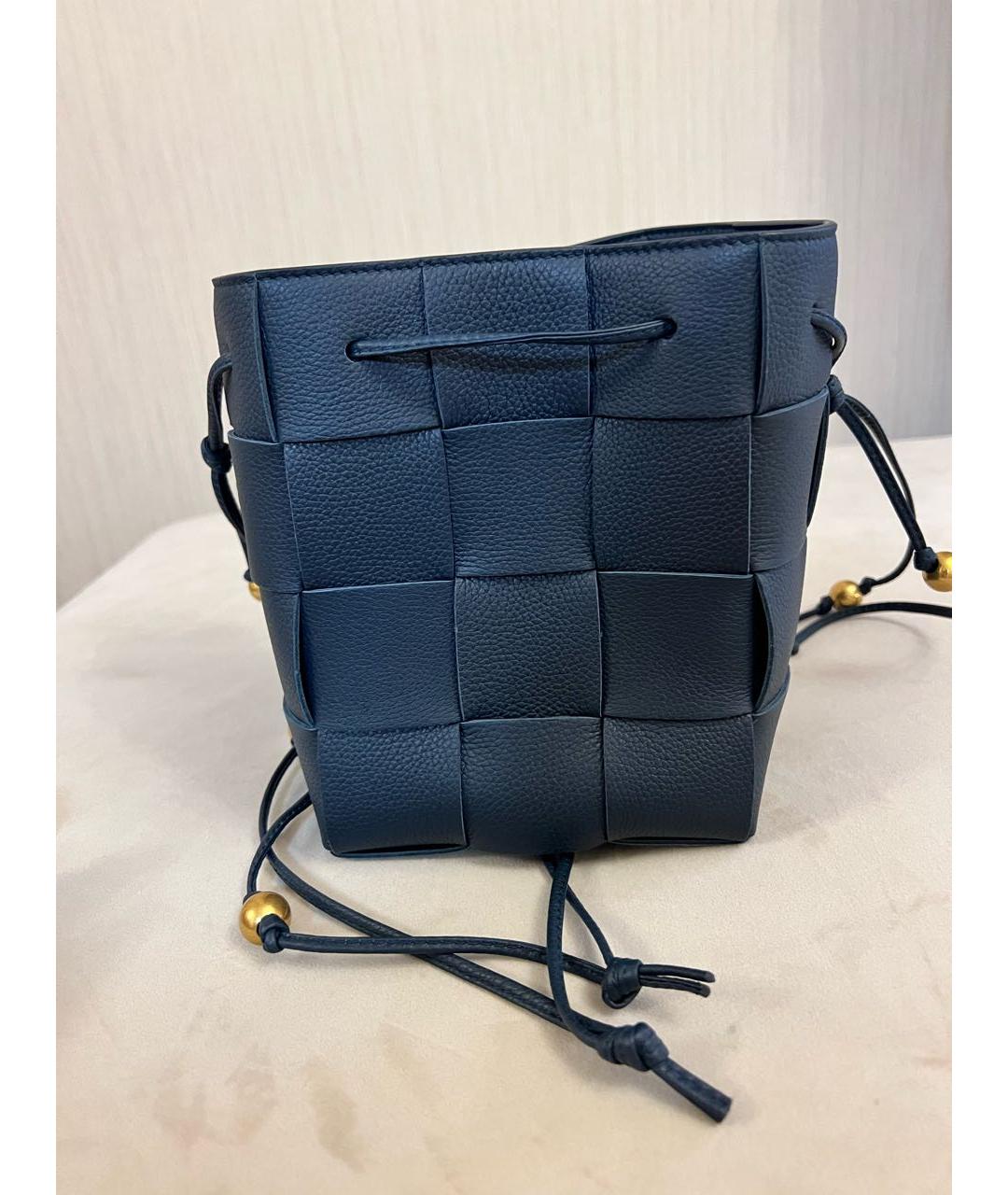 BOTTEGA VENETA Синяя кожаная сумка через плечо, фото 3