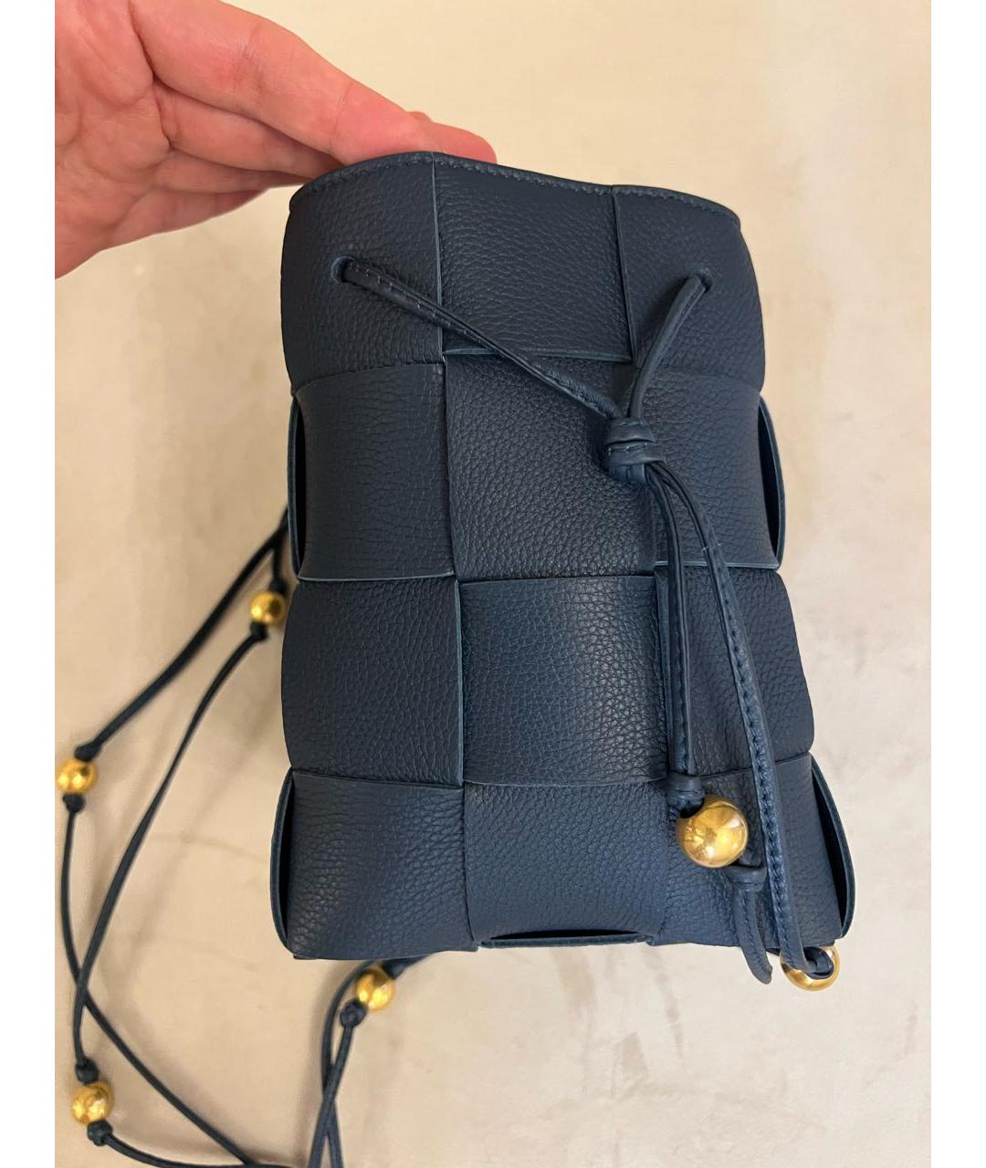 BOTTEGA VENETA Синяя кожаная сумка через плечо, фото 4