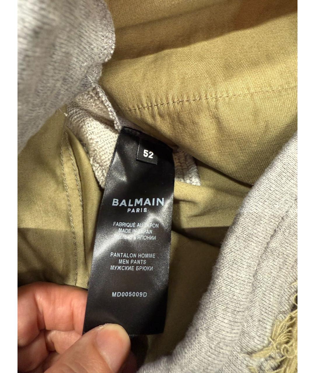 BALMAIN Мульти хлопковые повседневные брюки, фото 5