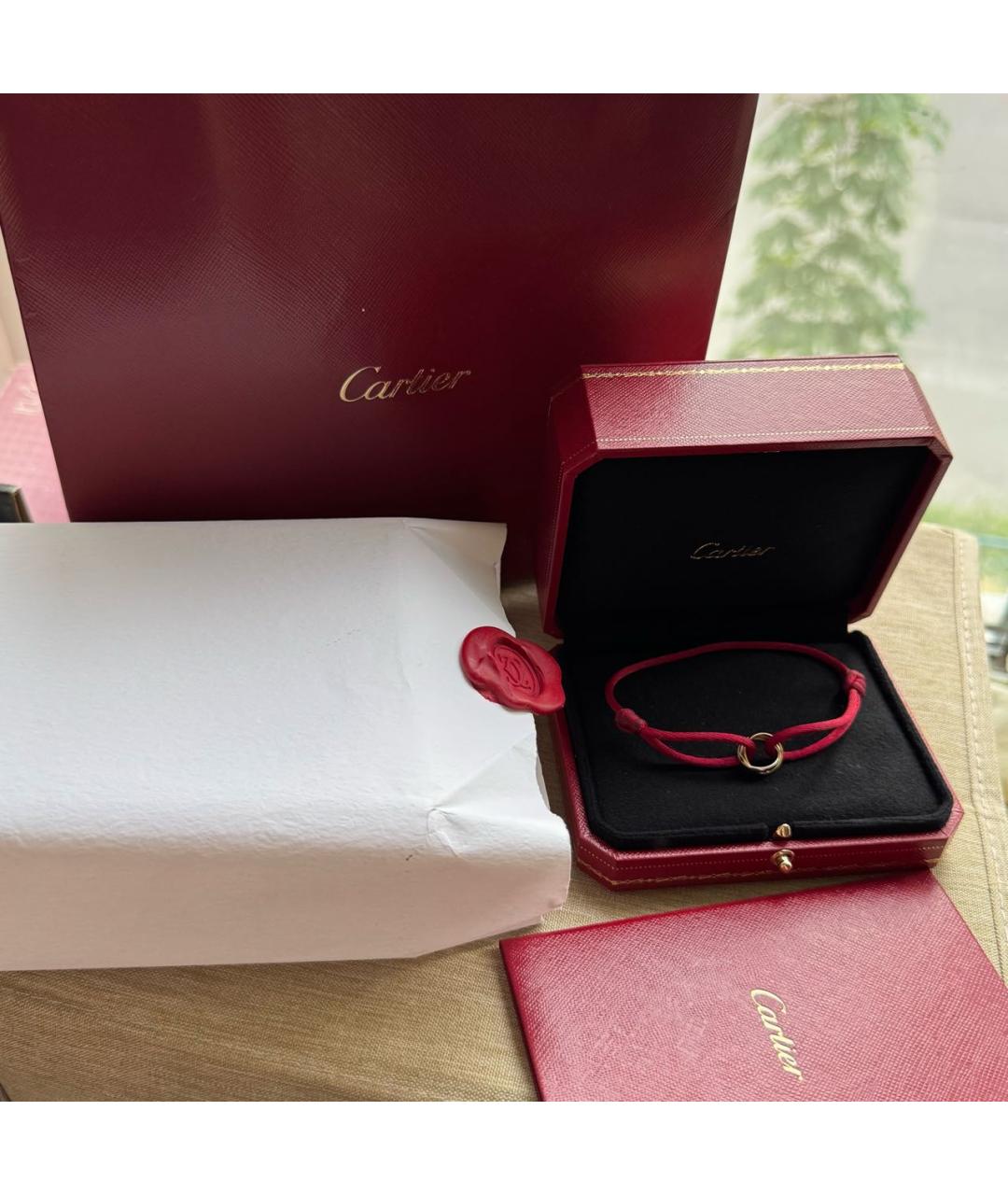 CARTIER Бордовый браслет из желтого золота, фото 3