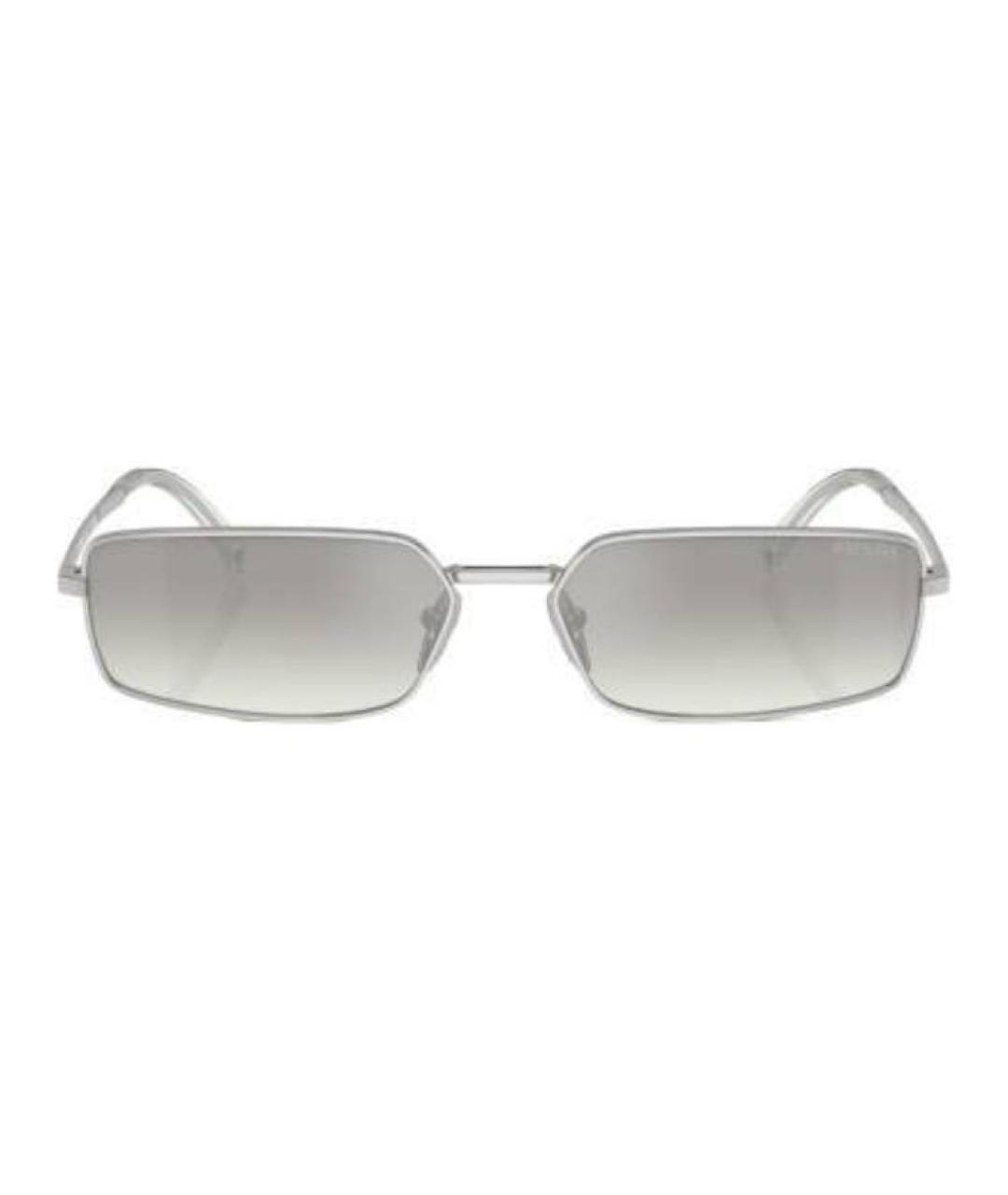 PRADA Серебряные металлические солнцезащитные очки, фото 2
