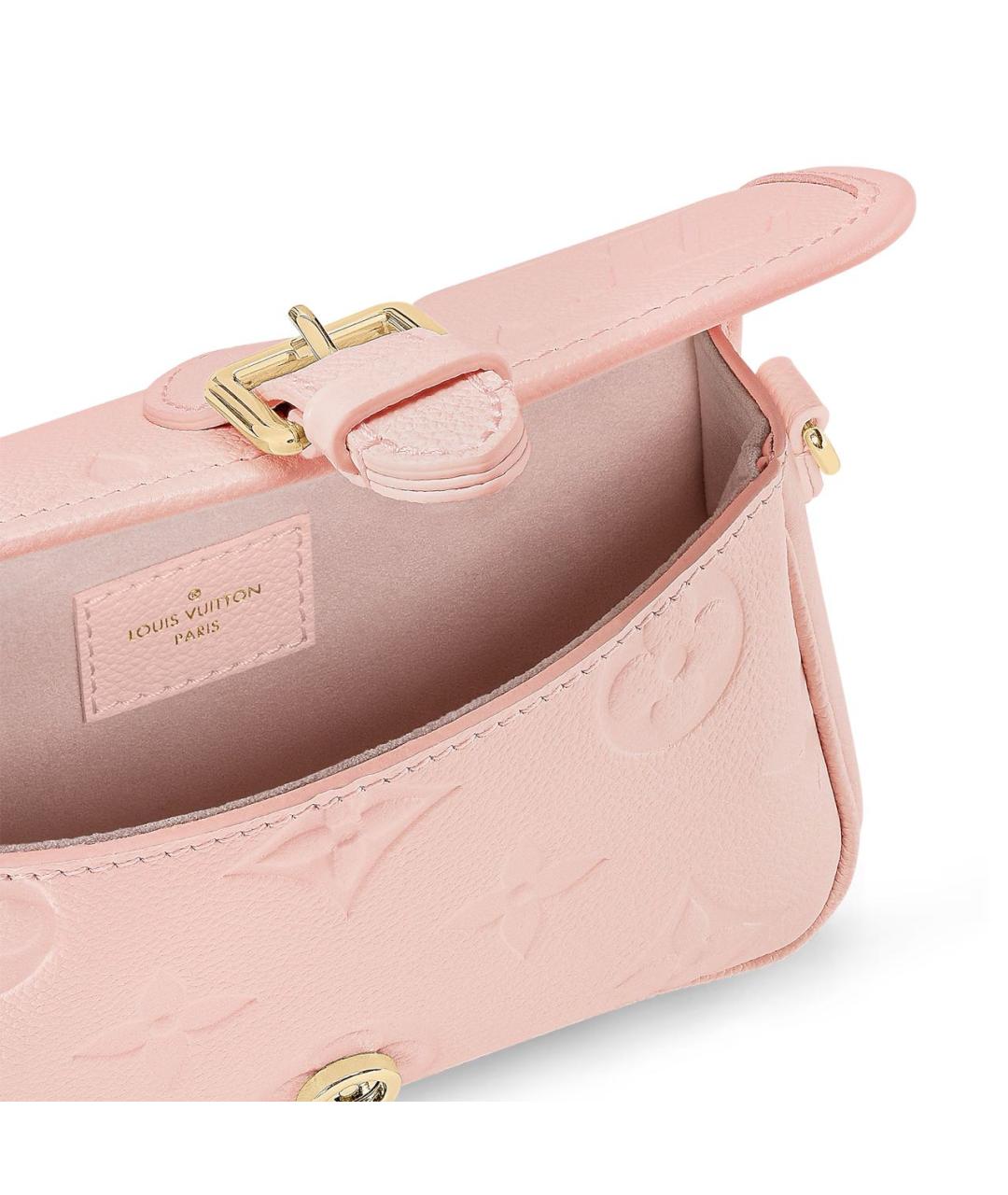 LOUIS VUITTON Розовая кожаная сумка с короткими ручками, фото 4