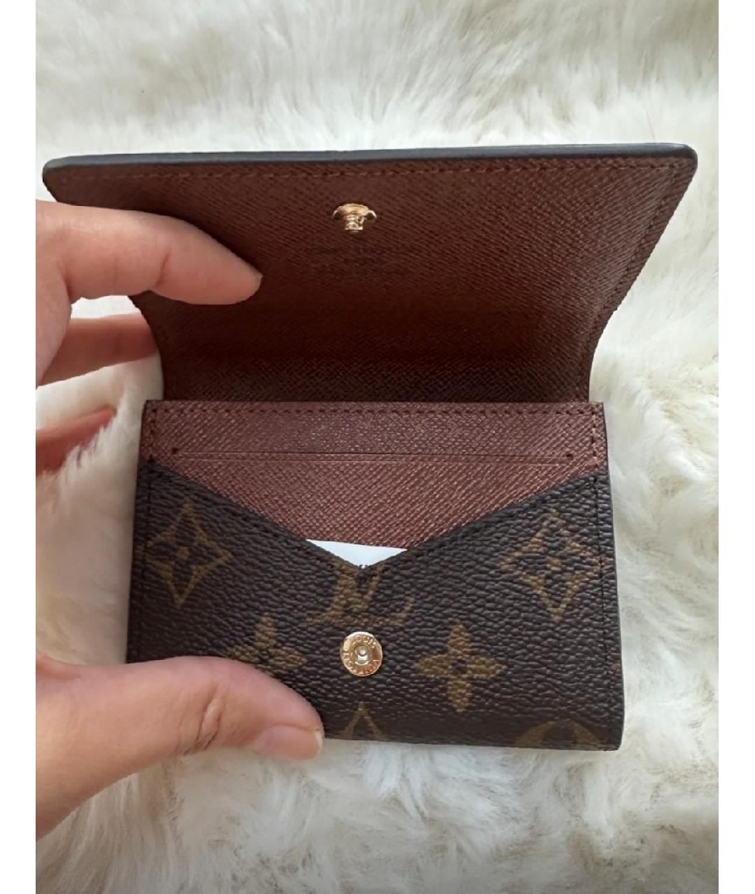 LOUIS VUITTON Коричневый кожаный кардхолдер, фото 4