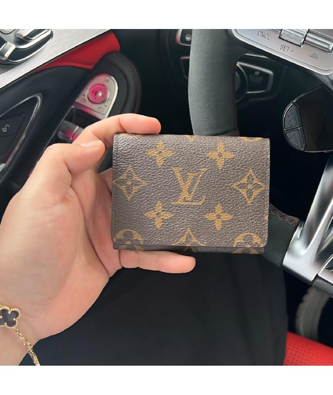 LOUIS VUITTON Коричневый кожаный кардхолдер, фото 7