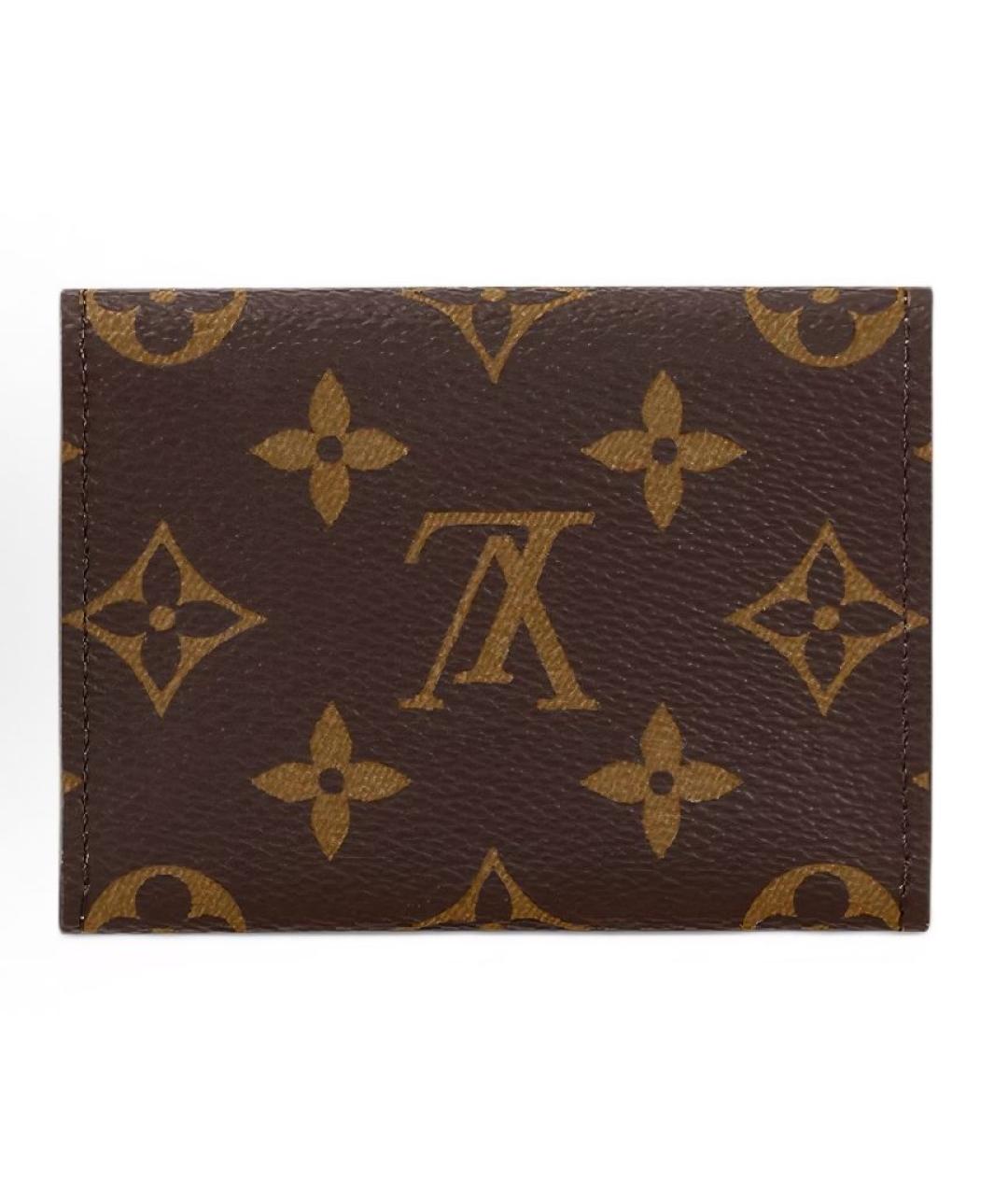 LOUIS VUITTON Коричневый кожаный кардхолдер, фото 2