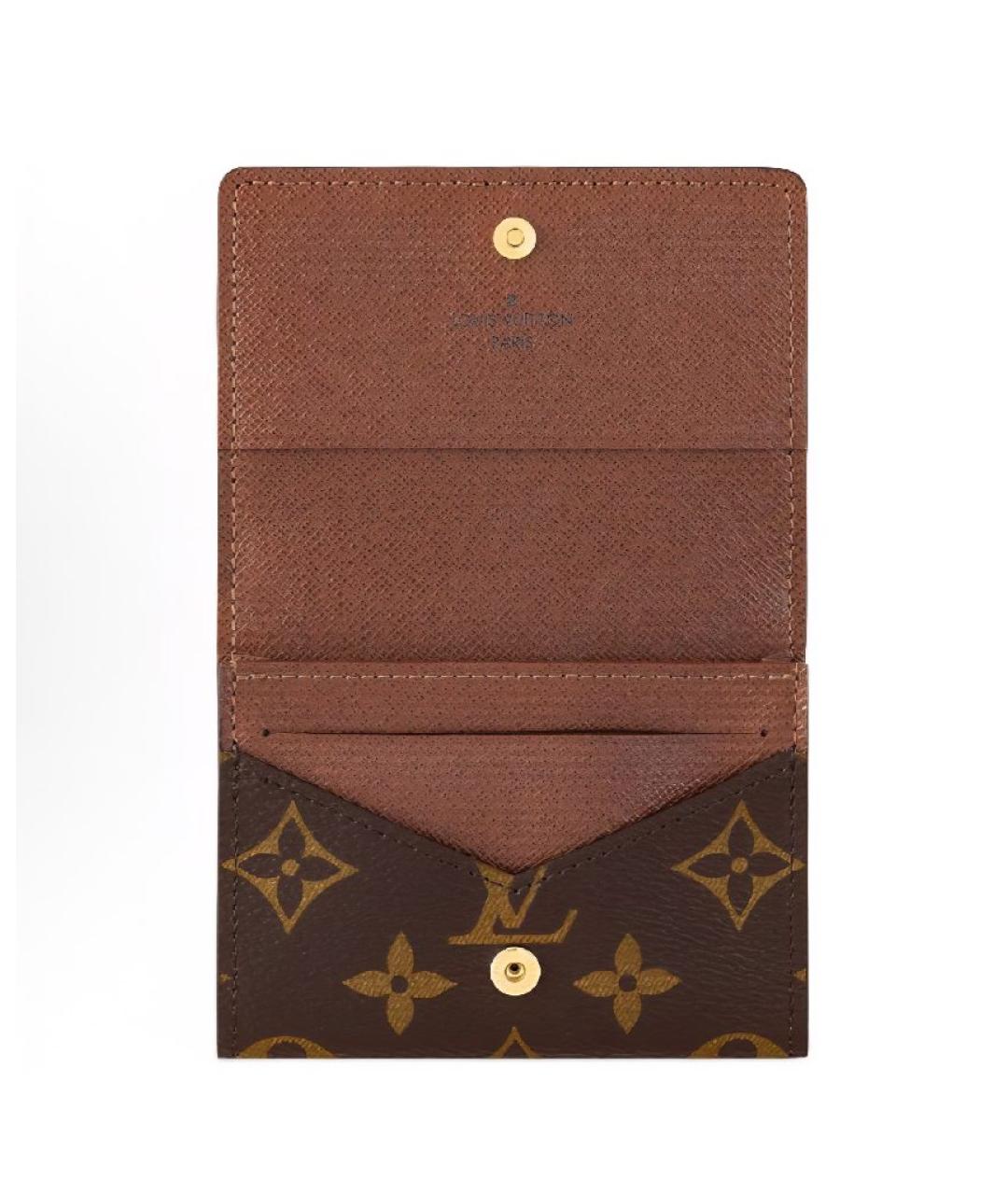 LOUIS VUITTON Коричневый кожаный кардхолдер, фото 3