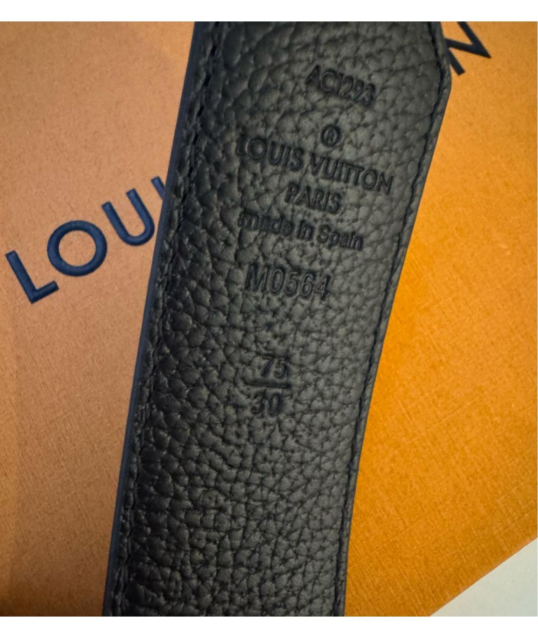 LOUIS VUITTON Коричневый кожаный ремень, фото 3