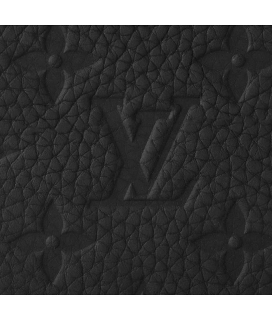 LOUIS VUITTON Черный кожаный кошелек, фото 4