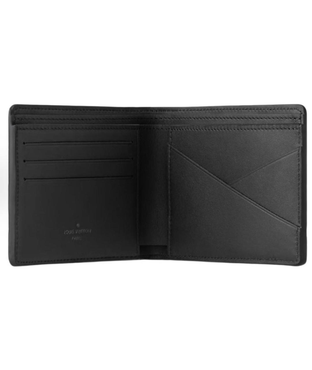LOUIS VUITTON Черный кожаный кошелек, фото 3