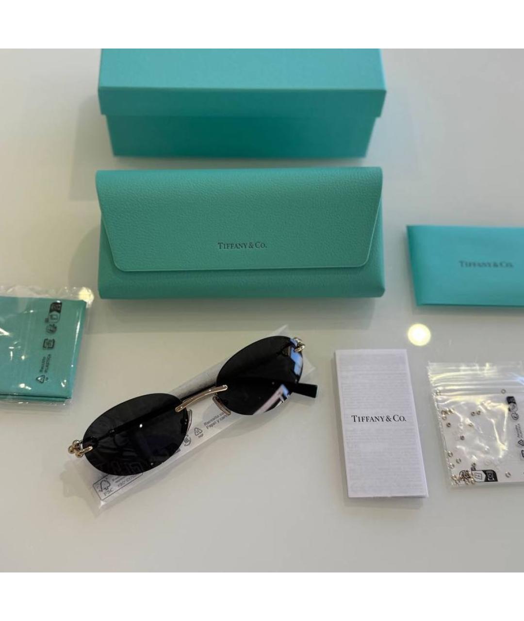 TIFFANY&CO Черные металлические солнцезащитные очки, фото 3