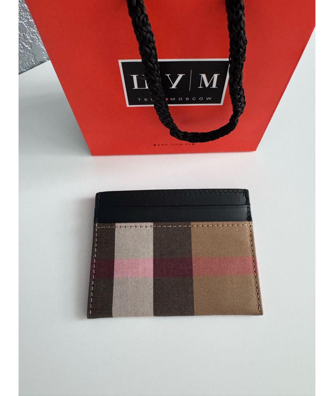 BURBERRY Коричневая кожаная визитница, фото 8