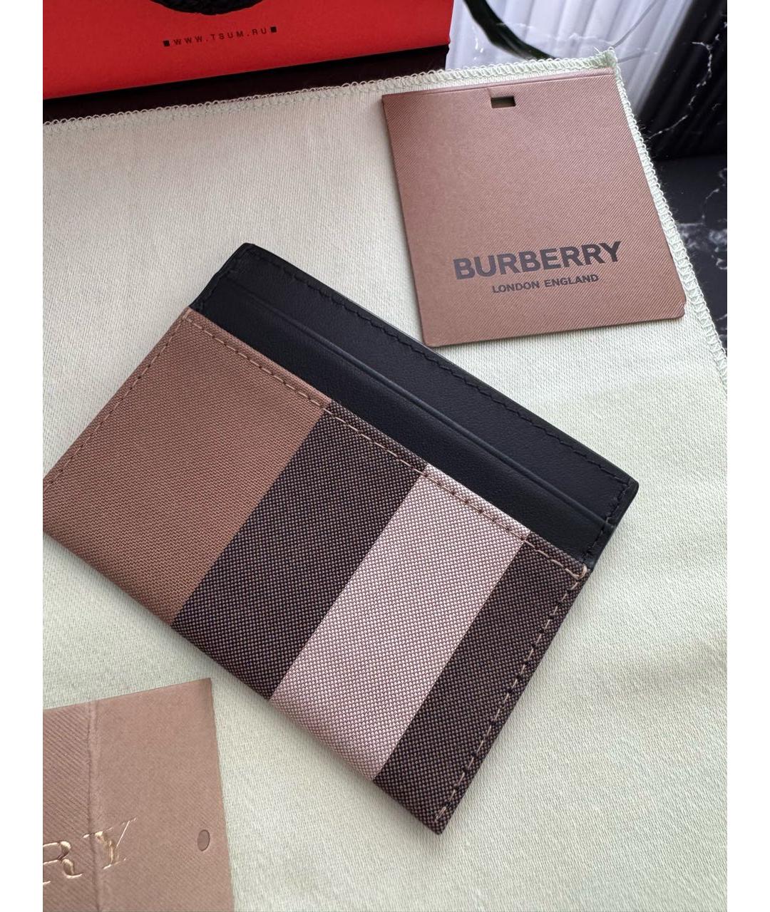BURBERRY Коричневая кожаная визитница, фото 6