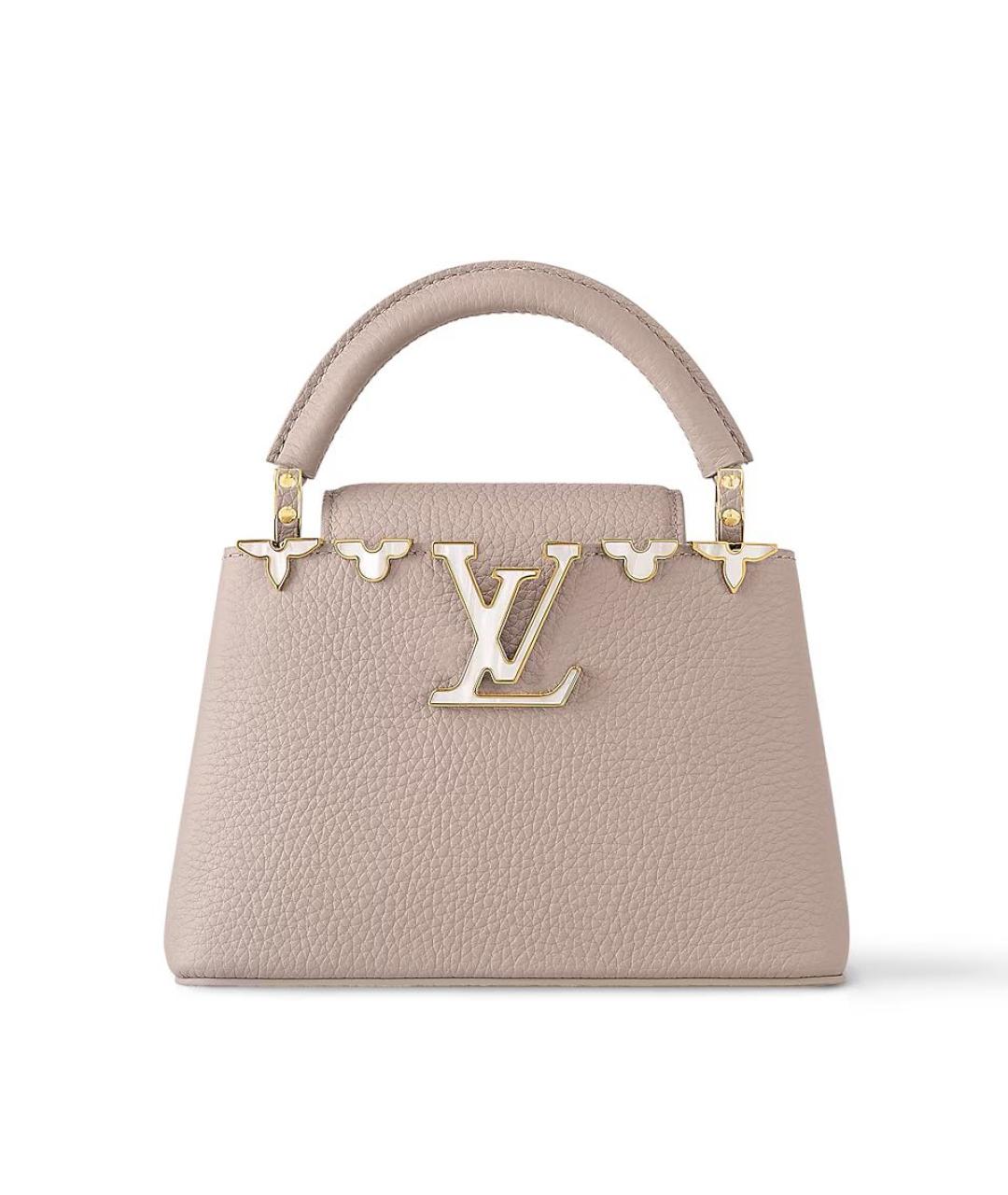 LOUIS VUITTON Бежевая кожаная сумка с короткими ручками, фото 1