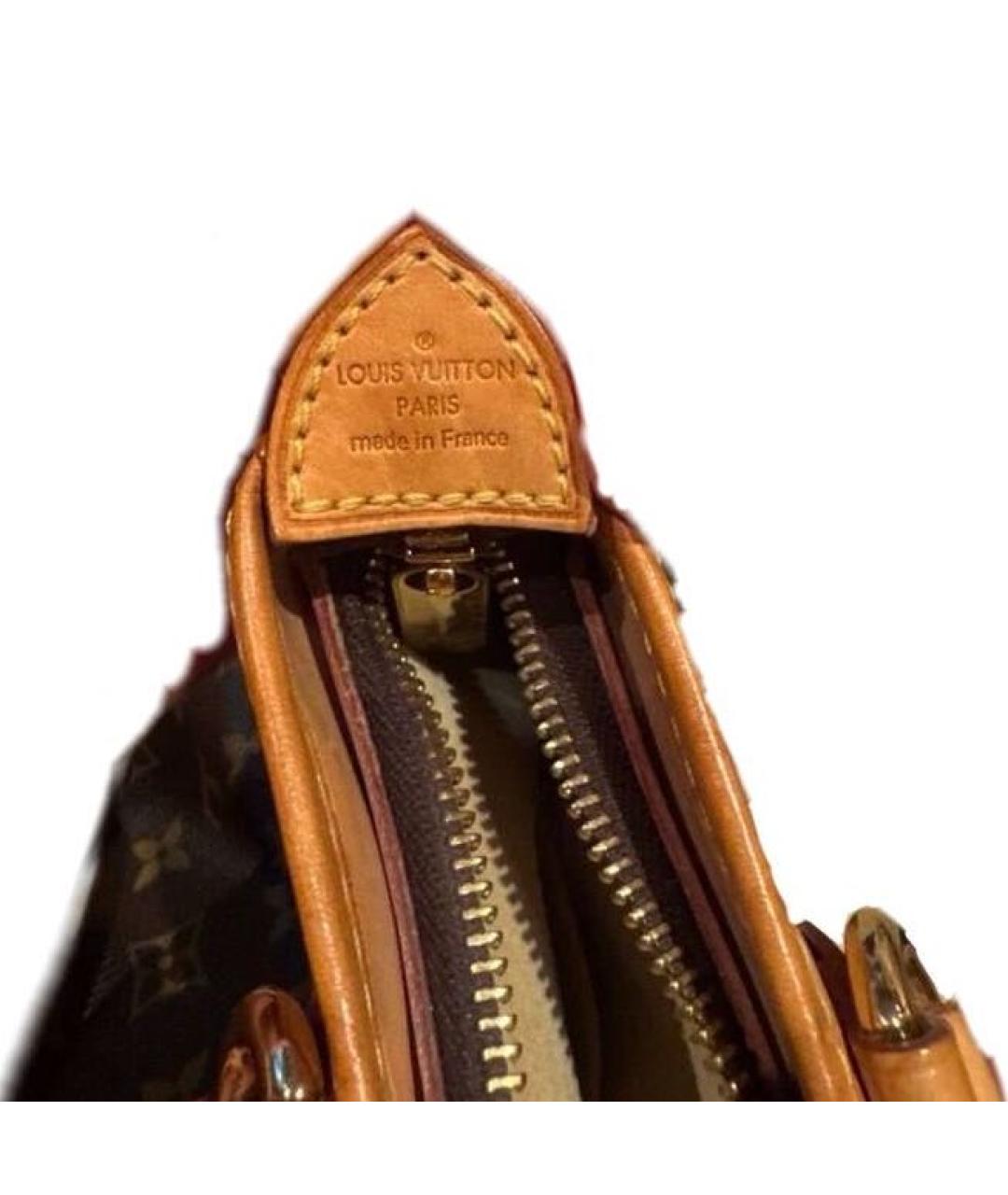 LOUIS VUITTON Коричневая тканевая сумка тоут, фото 4
