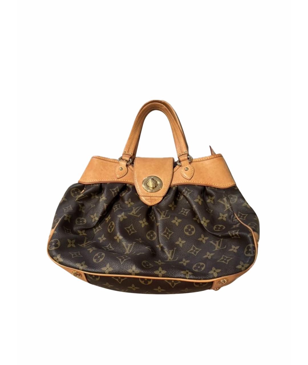 LOUIS VUITTON Коричневая тканевая сумка тоут, фото 1