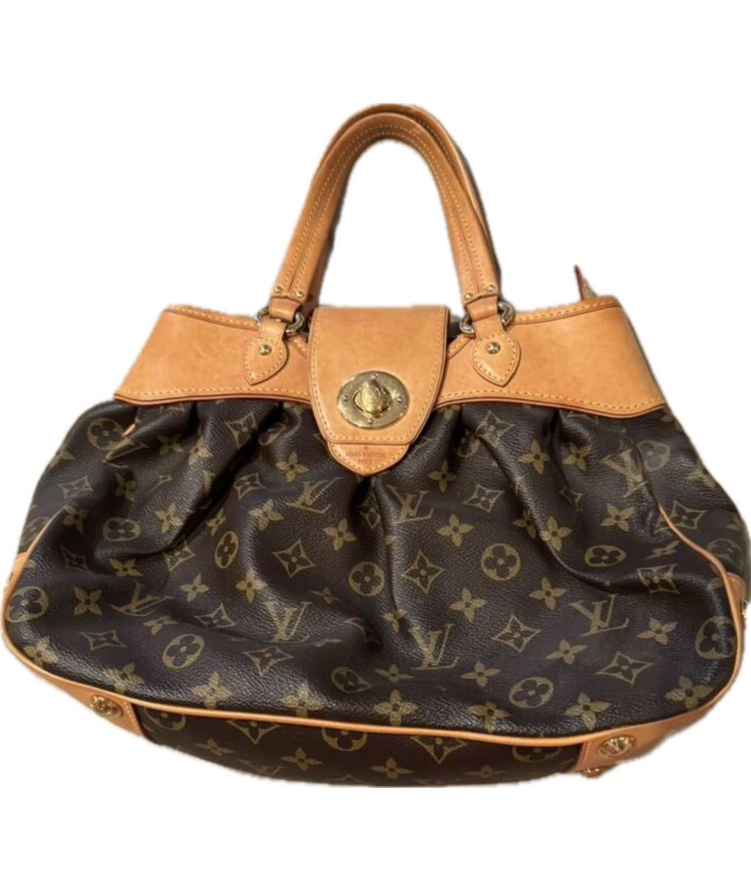 LOUIS VUITTON Коричневая тканевая сумка тоут, фото 5