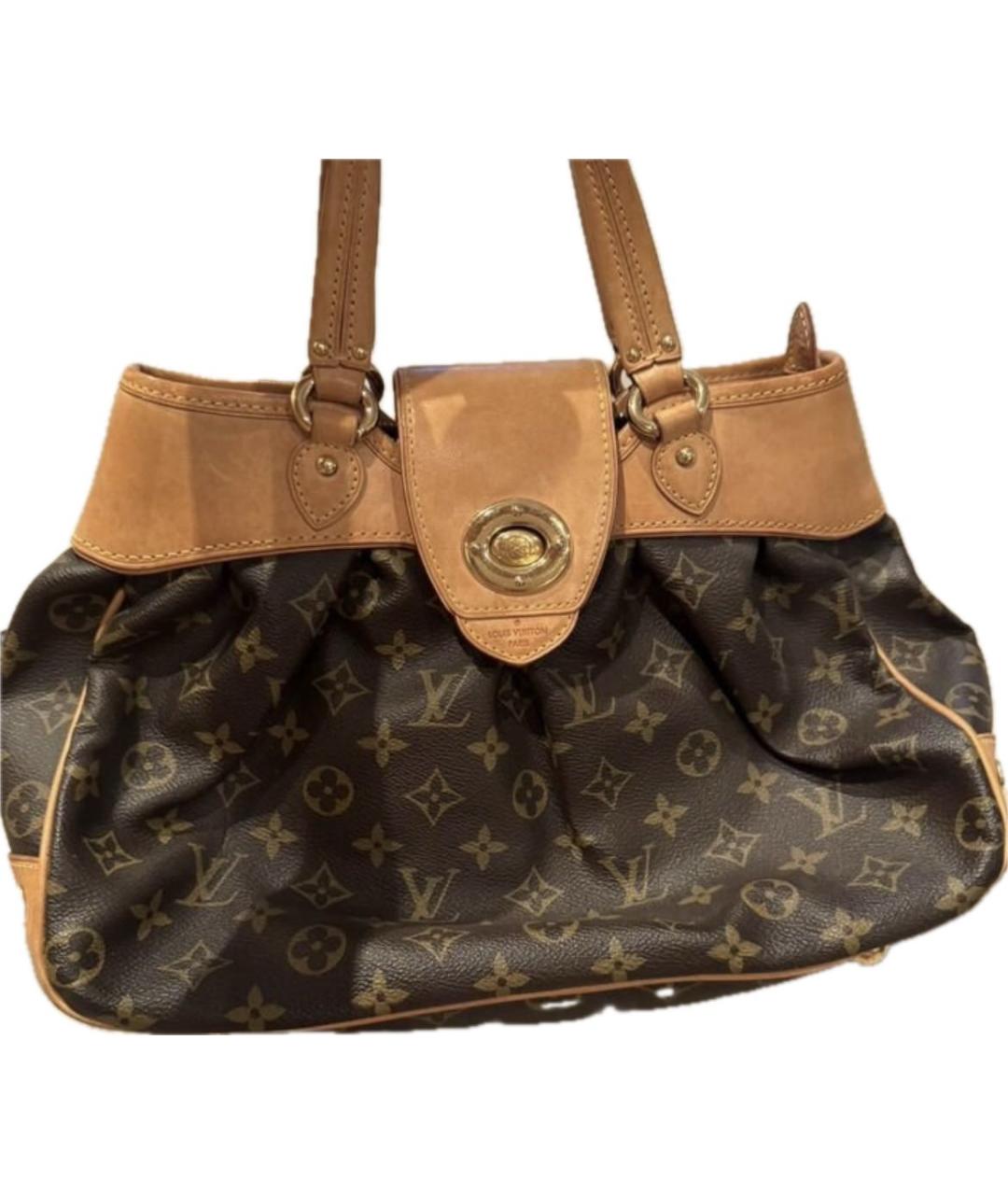 LOUIS VUITTON Коричневая тканевая сумка тоут, фото 2