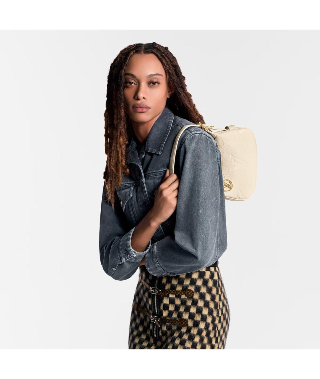 LOUIS VUITTON Бежевая сумка с короткими ручками, фото 6