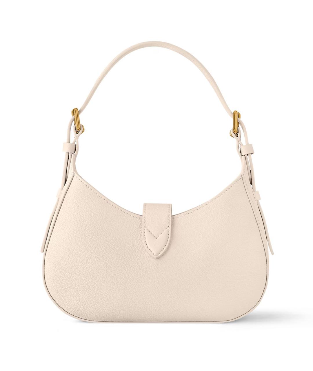 LOUIS VUITTON Бежевая кожаная сумка с короткими ручками, фото 5