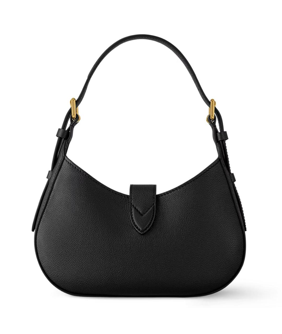 LOUIS VUITTON Черная кожаная сумка с короткими ручками, фото 5