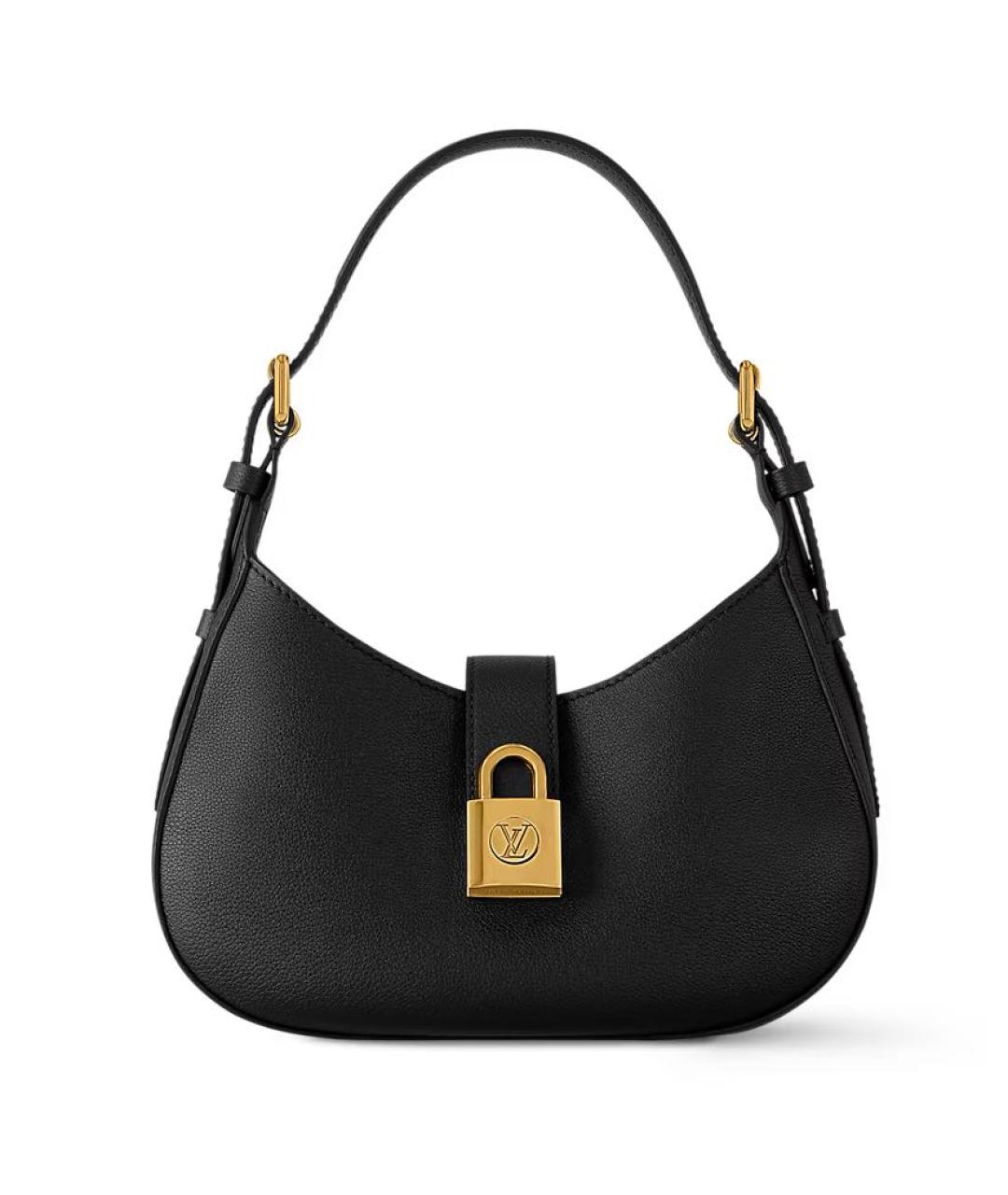 LOUIS VUITTON Черная кожаная сумка с короткими ручками, фото 1