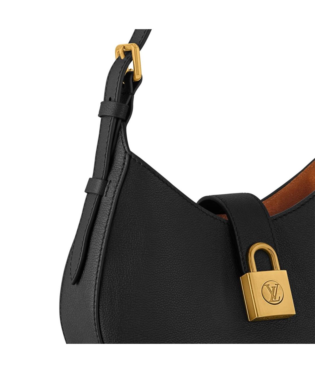 LOUIS VUITTON Черная кожаная сумка с короткими ручками, фото 2