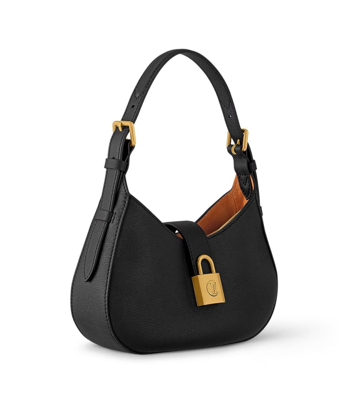 LOUIS VUITTON Черная кожаная сумка с короткими ручками, фото 3