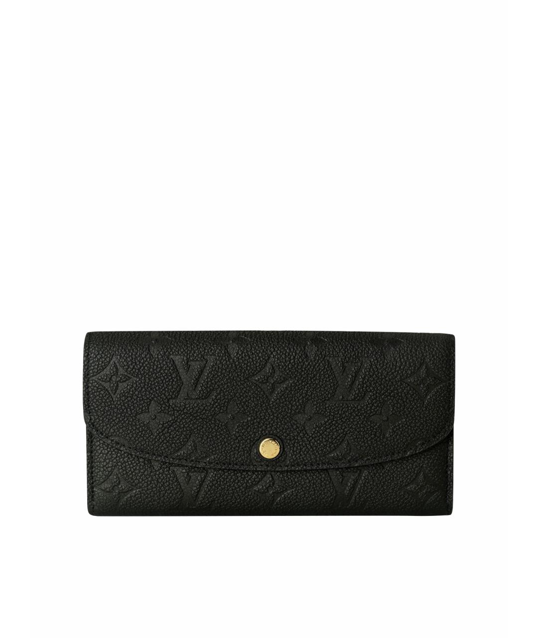 LOUIS VUITTON Черный кожаный кошелек, фото 1