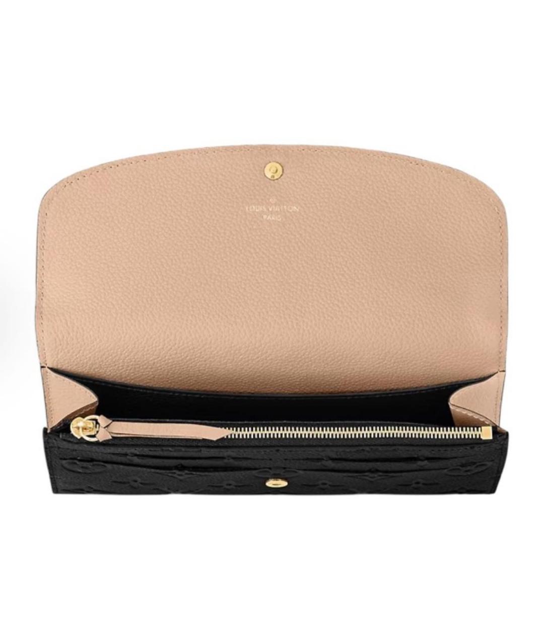 LOUIS VUITTON Черный кожаный кошелек, фото 6