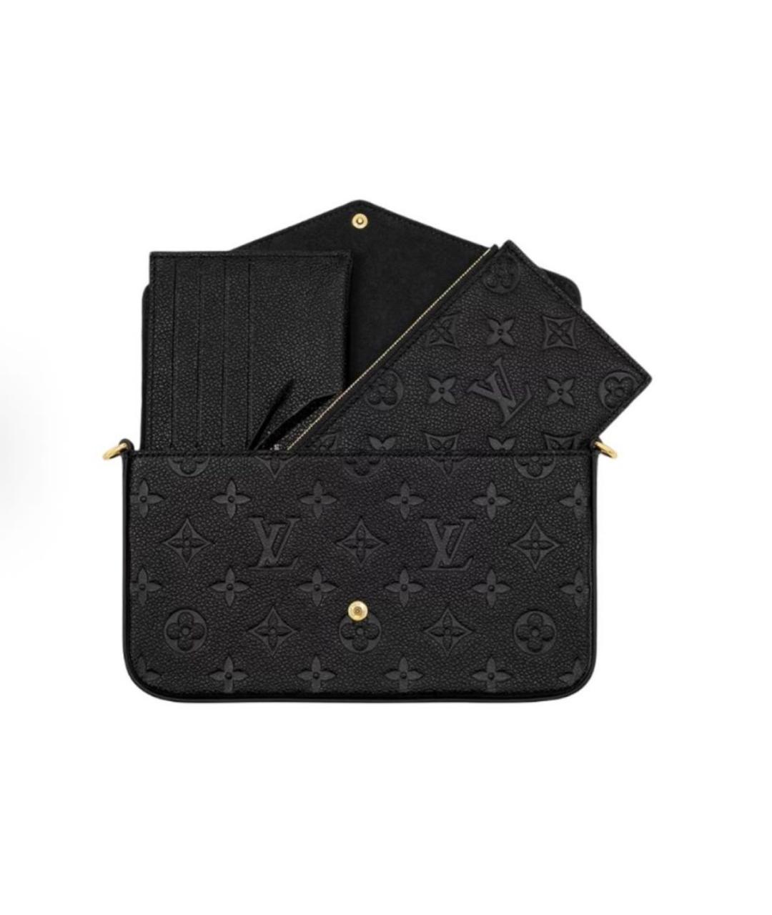 LOUIS VUITTON Черная кожаная сумка через плечо, фото 4