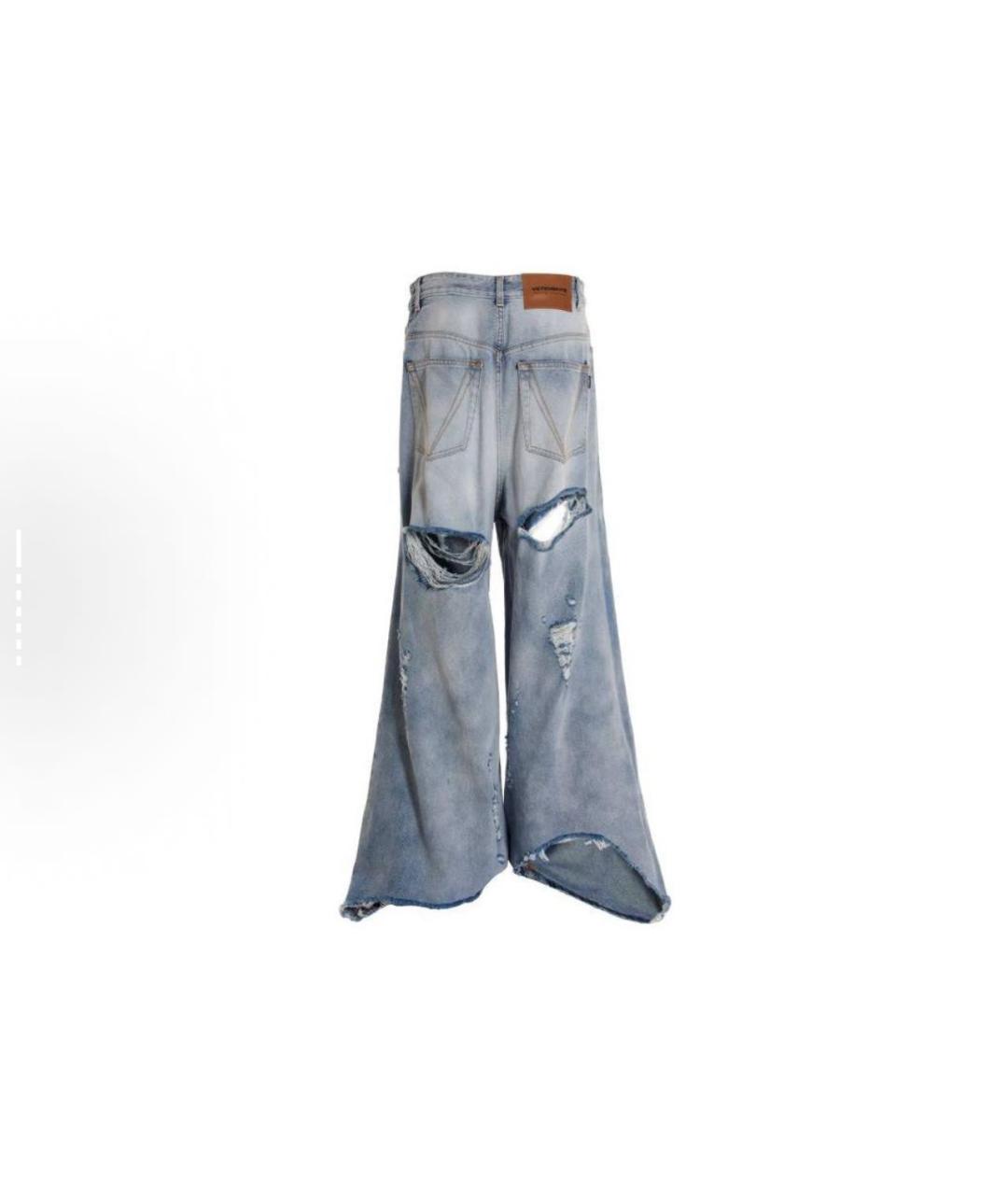 VETEMENTS Голубые хлопковые джинсы клеш, фото 2
