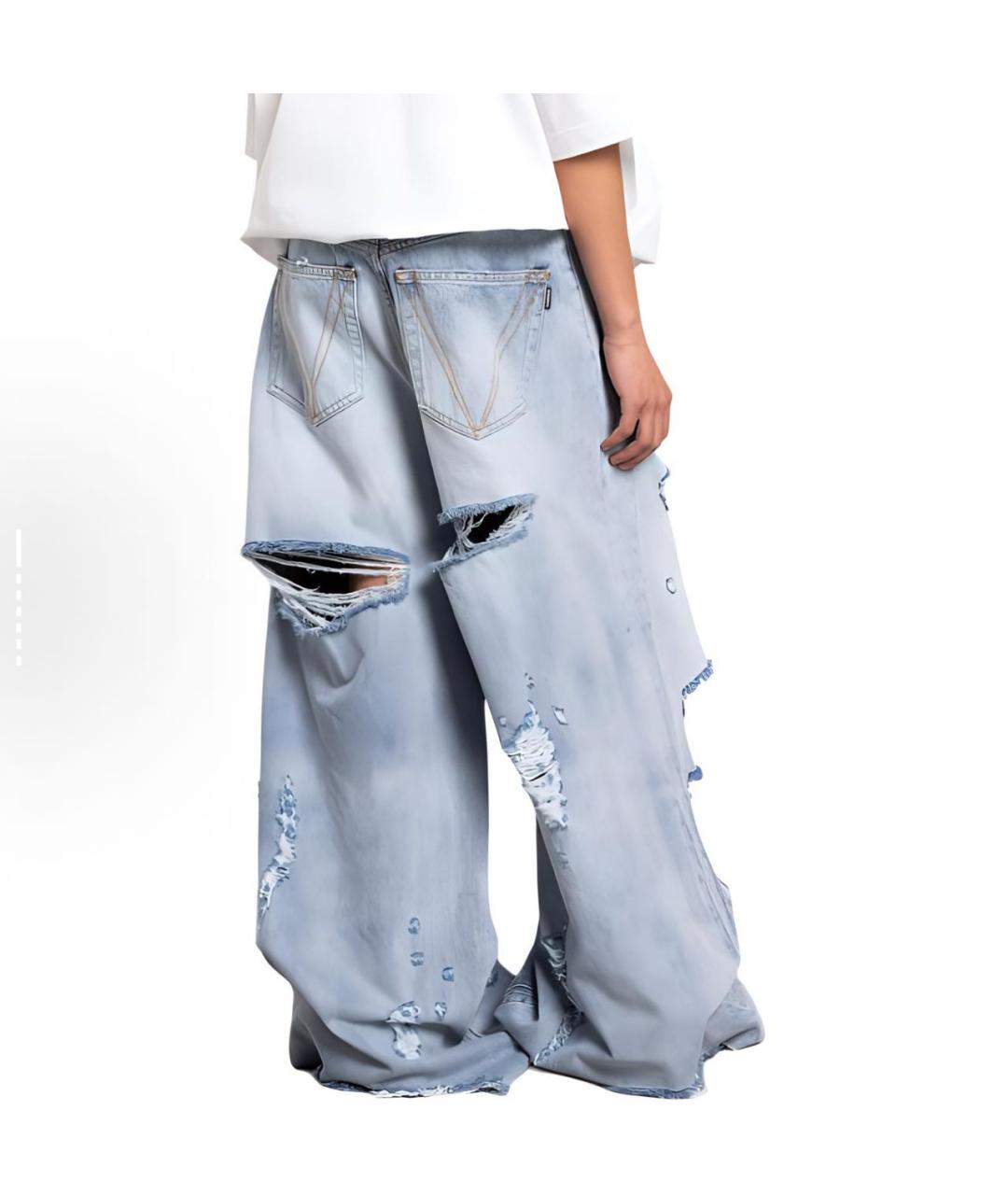 VETEMENTS Голубые хлопковые джинсы клеш, фото 5