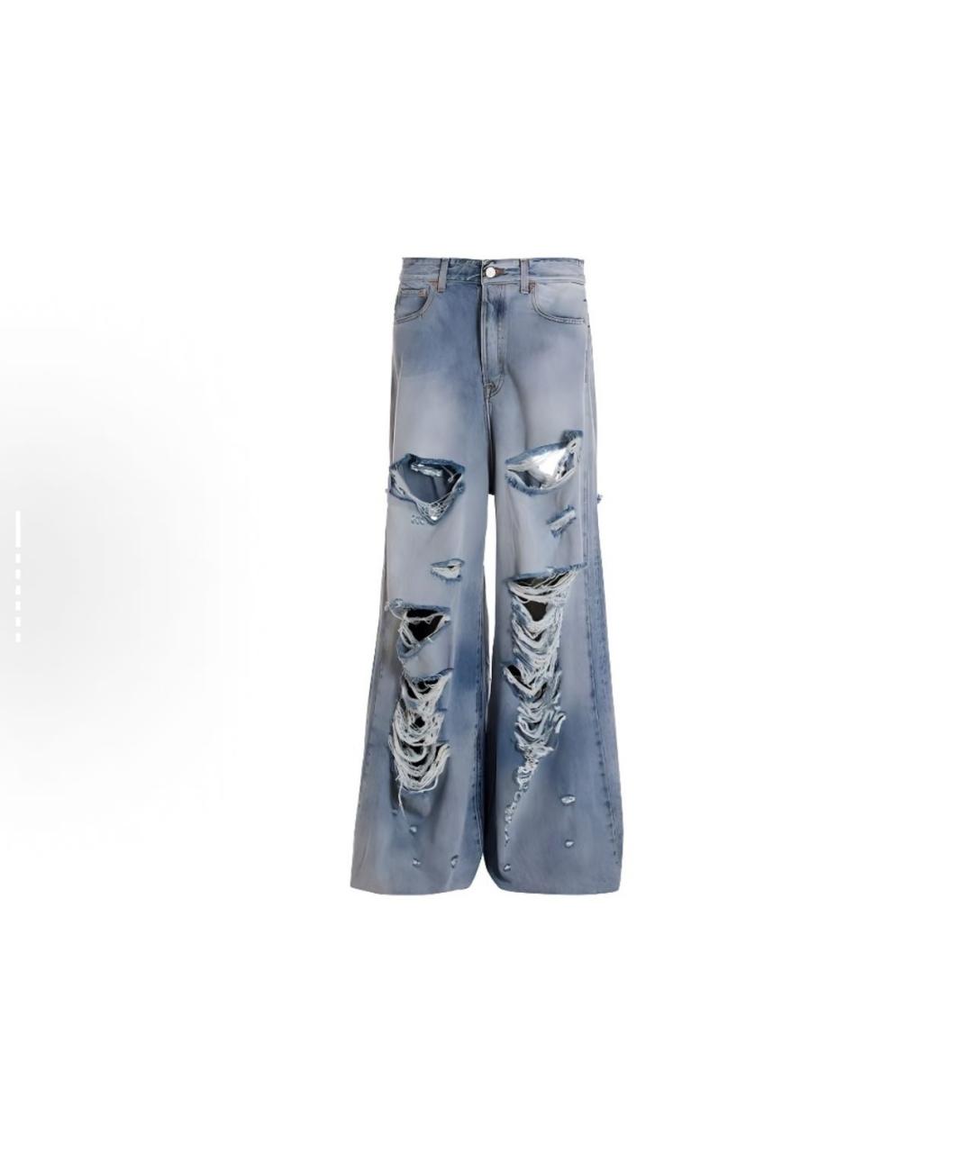 VETEMENTS Голубые хлопковые джинсы клеш, фото 6