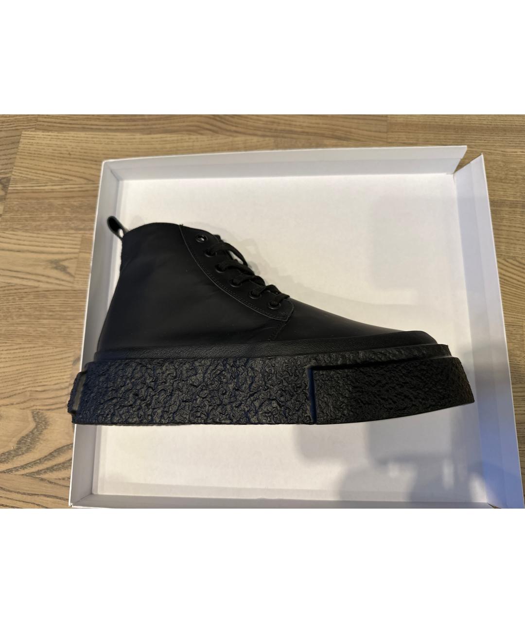 MM6 MAISON MARGIELA Черные кожаные высокие ботинки, фото 8