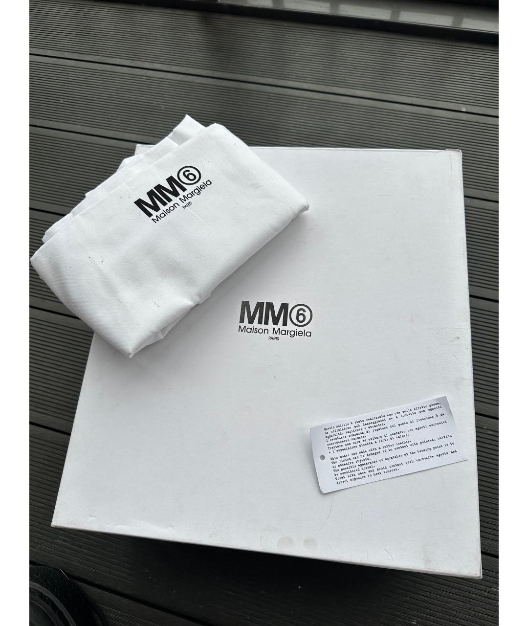 MM6 MAISON MARGIELA Черные кожаные высокие ботинки, фото 6