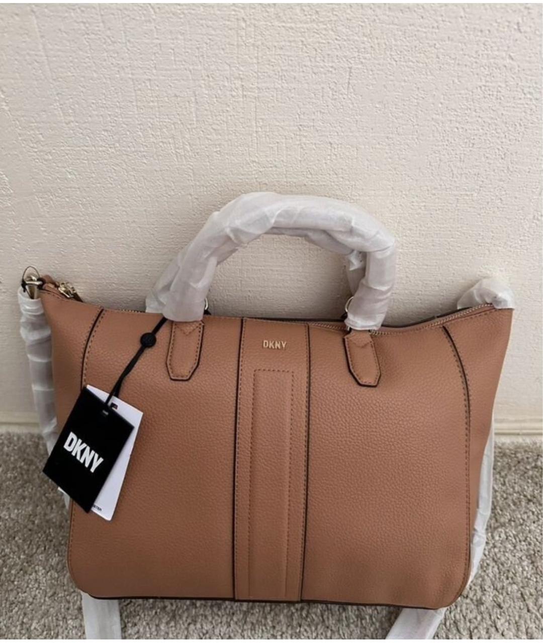 DKNY Коричневая сумка тоут из искусственной кожи, фото 3