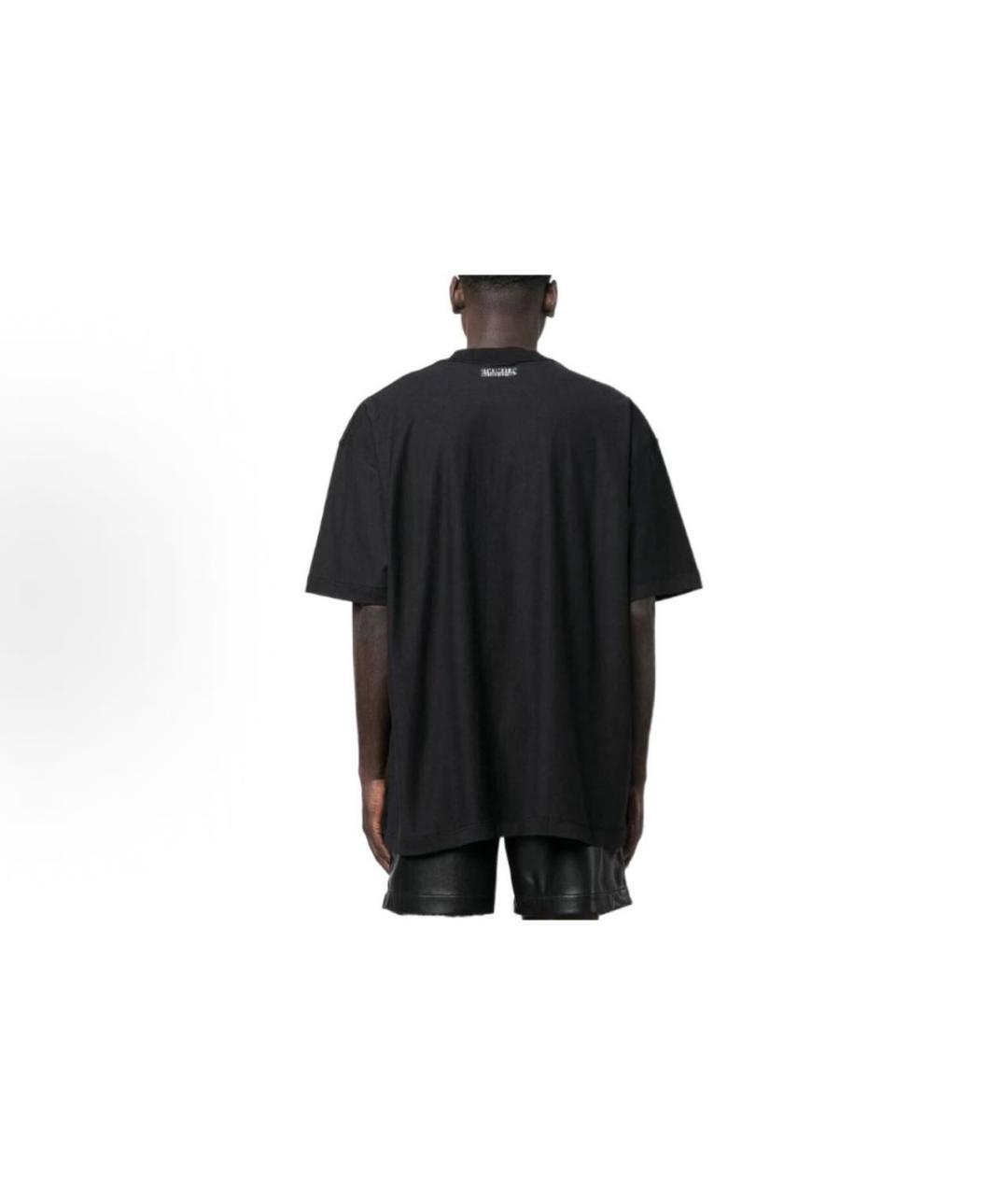 VETEMENTS Черная хлопковая футболка, фото 2