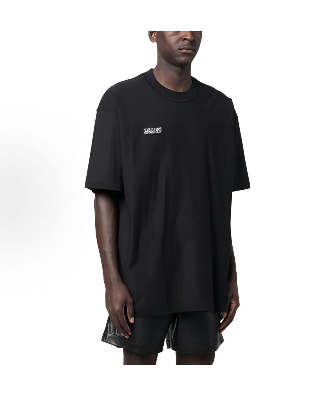 VETEMENTS Черная хлопковая футболка, фото 4