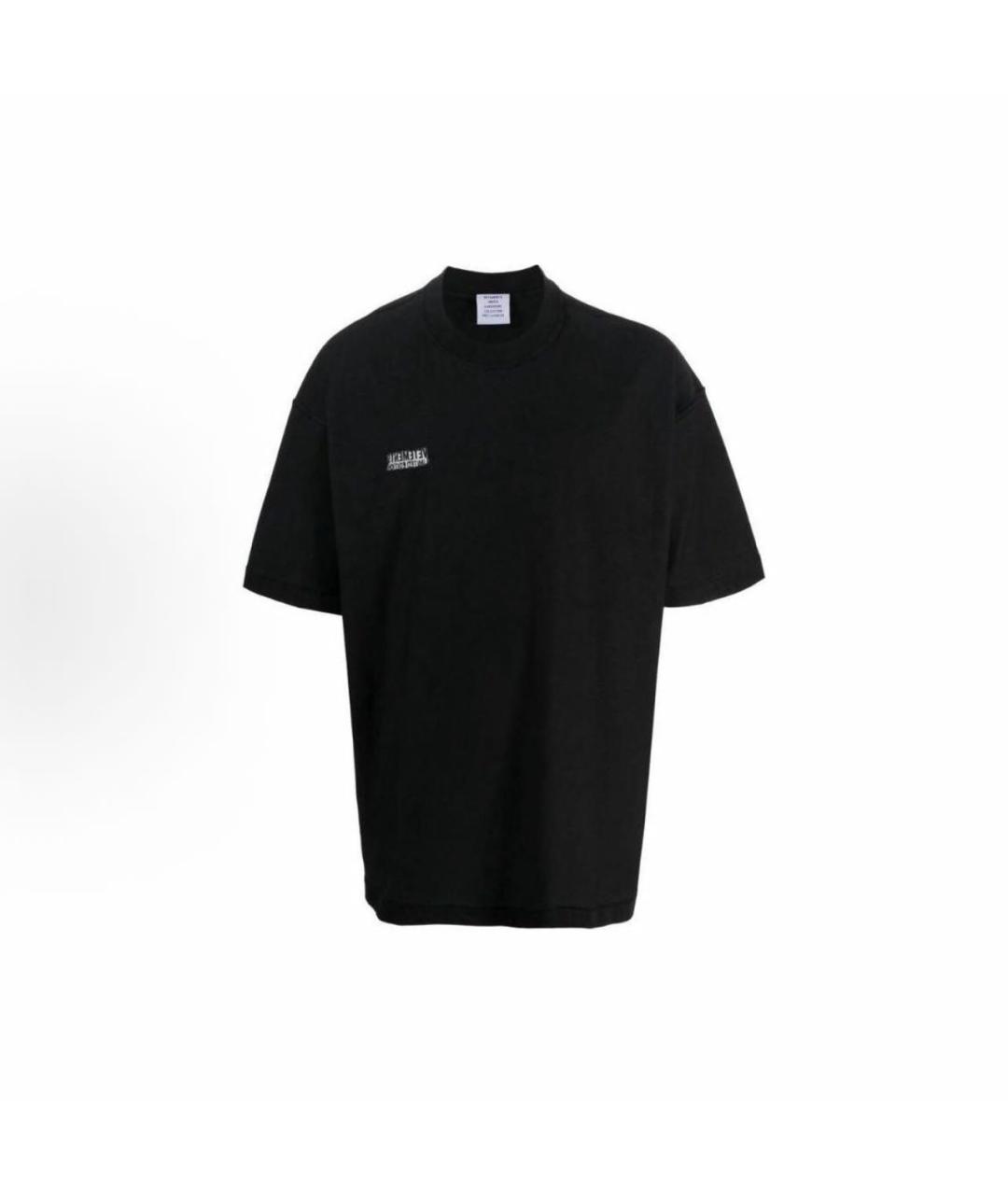 VETEMENTS Черная хлопковая футболка, фото 5