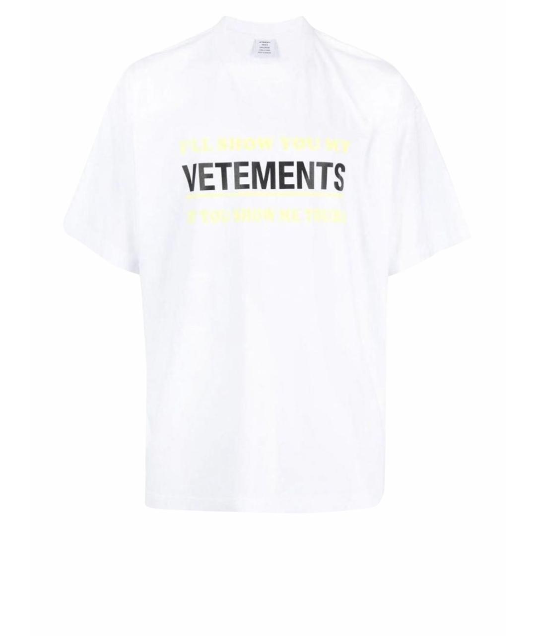 VETEMENTS Белая хлопковая футболка, фото 1