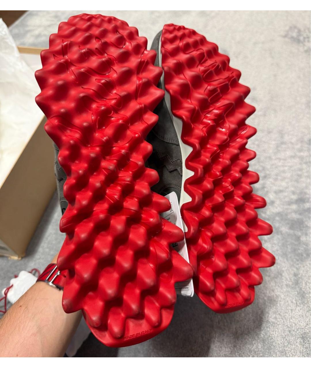 CHRISTIAN LOUBOUTIN Хаки замшевые низкие кроссовки / кеды, фото 6
