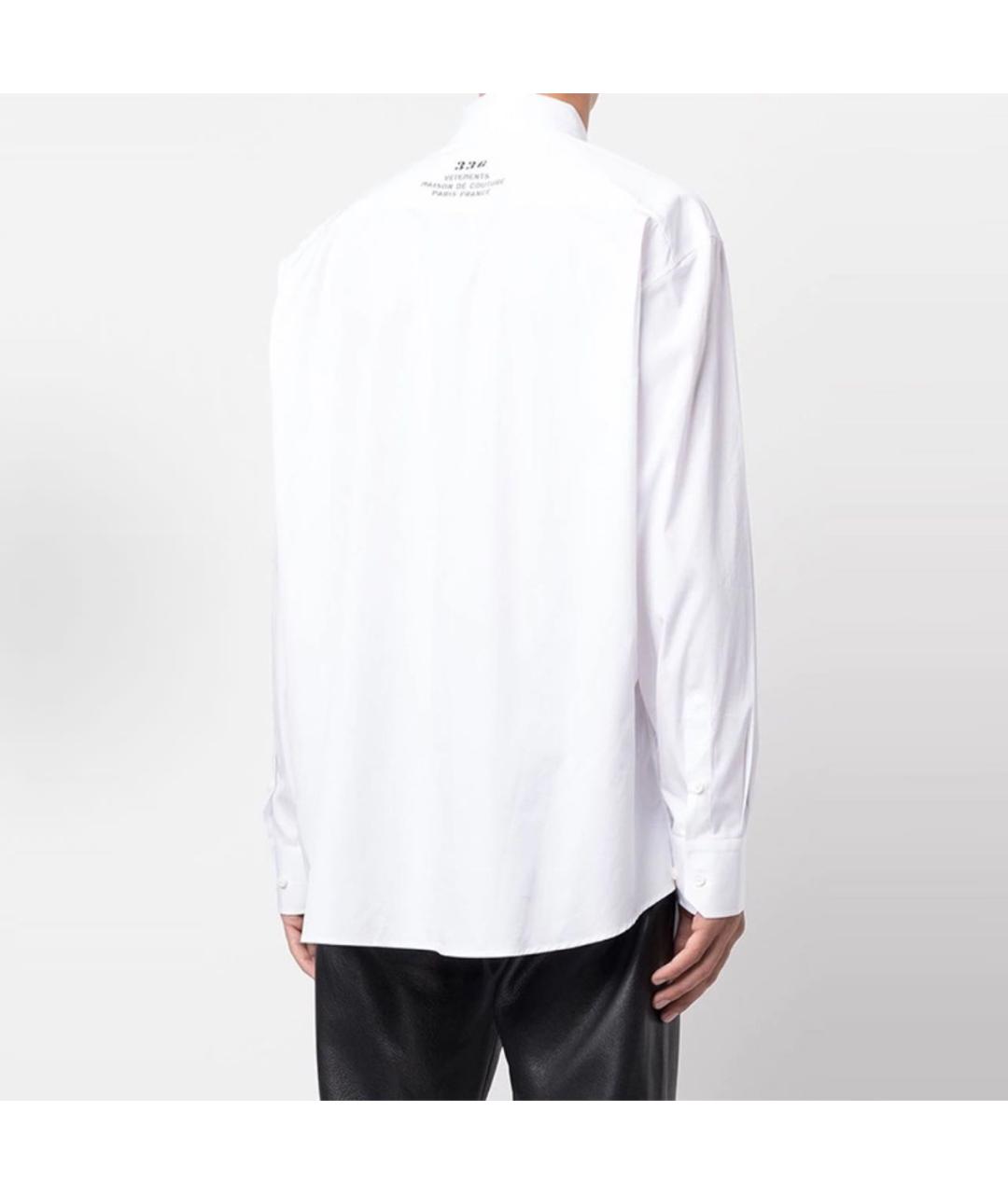 VETEMENTS Белая хлопковая кэжуал рубашка, фото 3