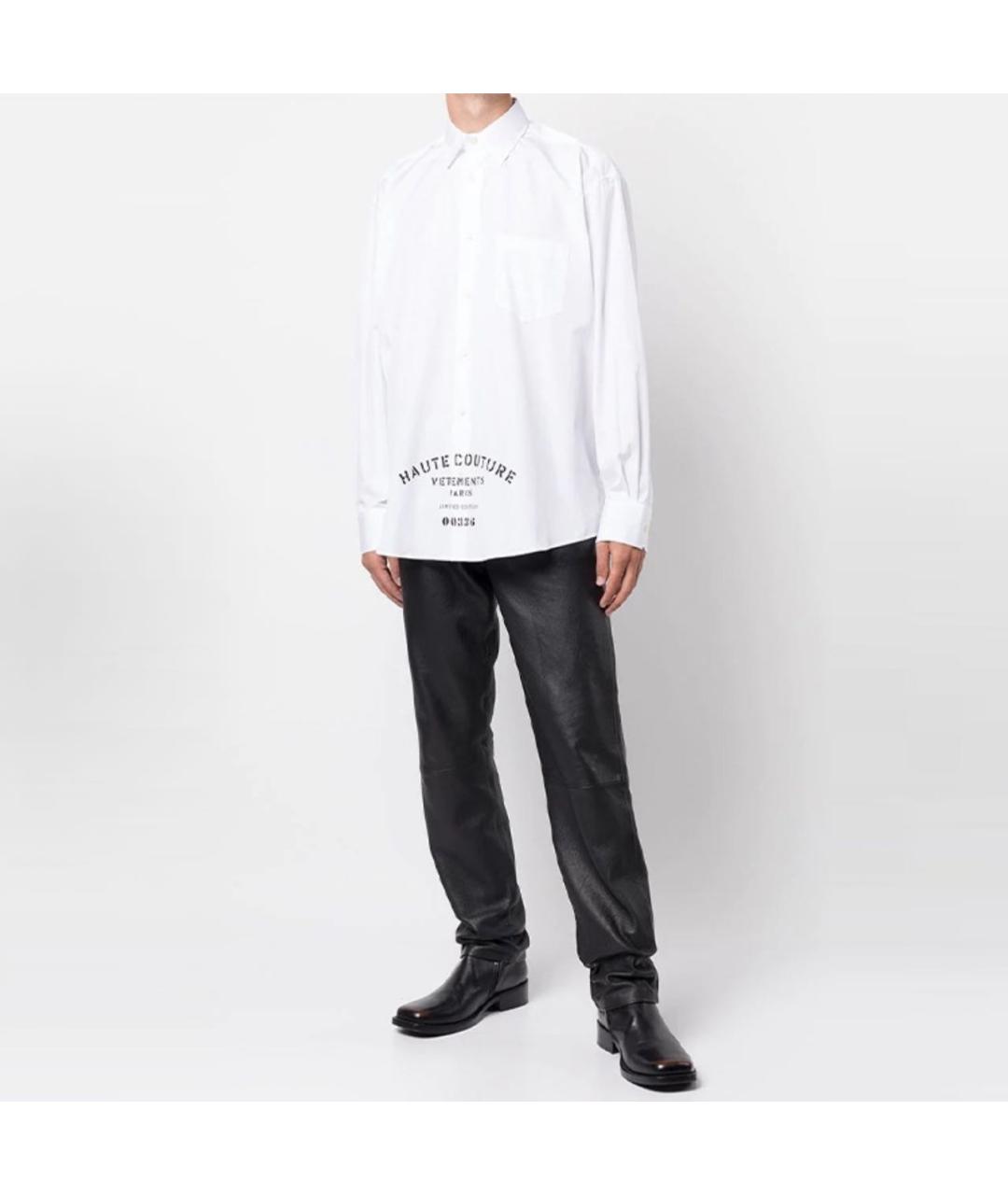 VETEMENTS Белая хлопковая кэжуал рубашка, фото 2