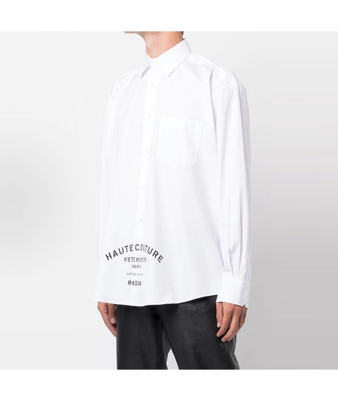 VETEMENTS Белая хлопковая кэжуал рубашка, фото 4