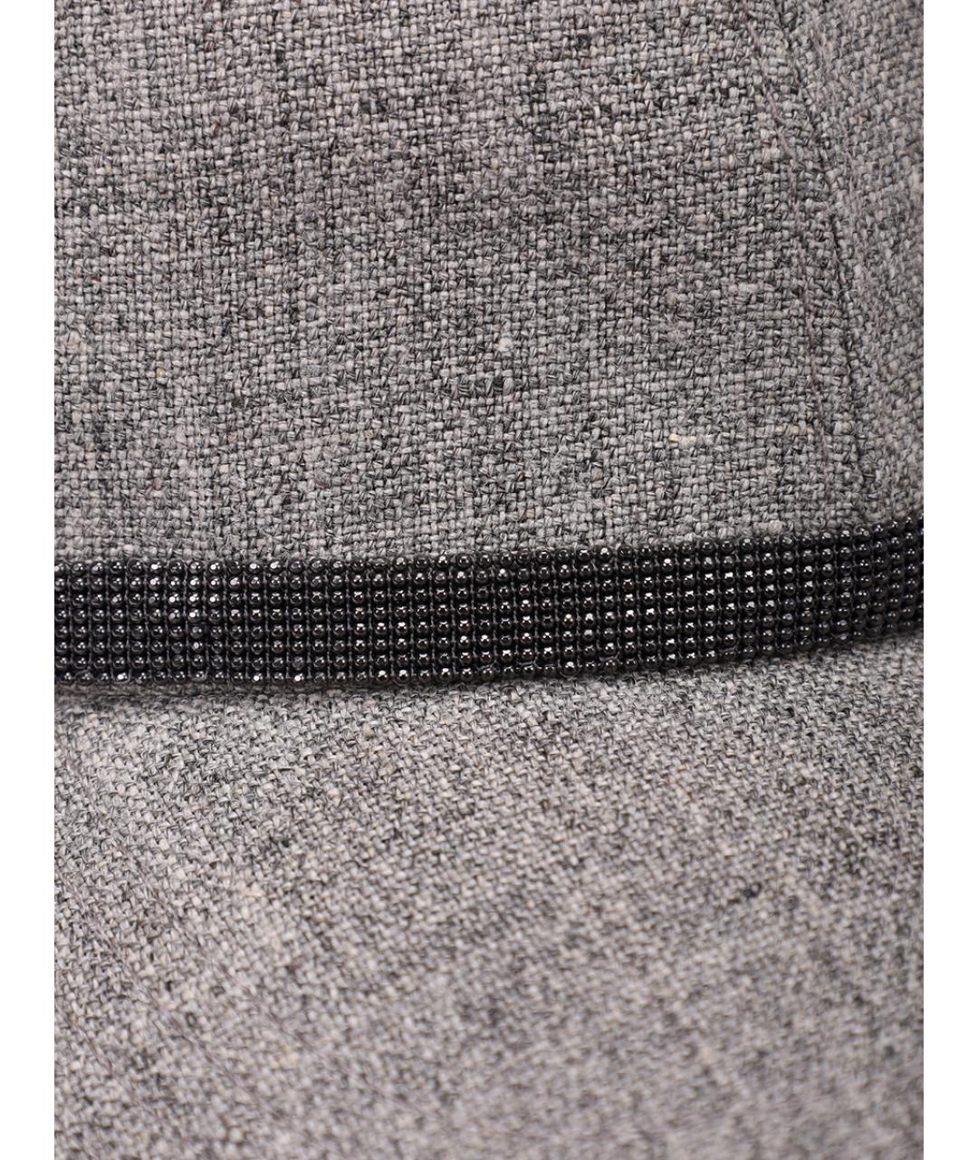 BRUNELLO CUCINELLI Серая льняная кепка, фото 3