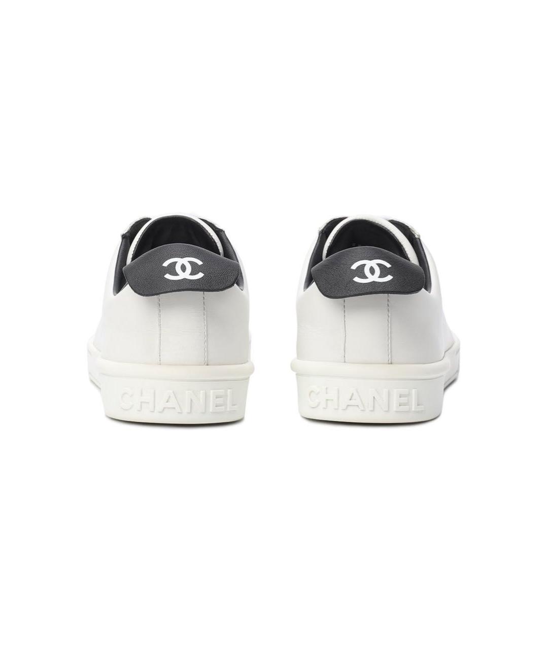CHANEL Белые кожаные кеды, фото 4