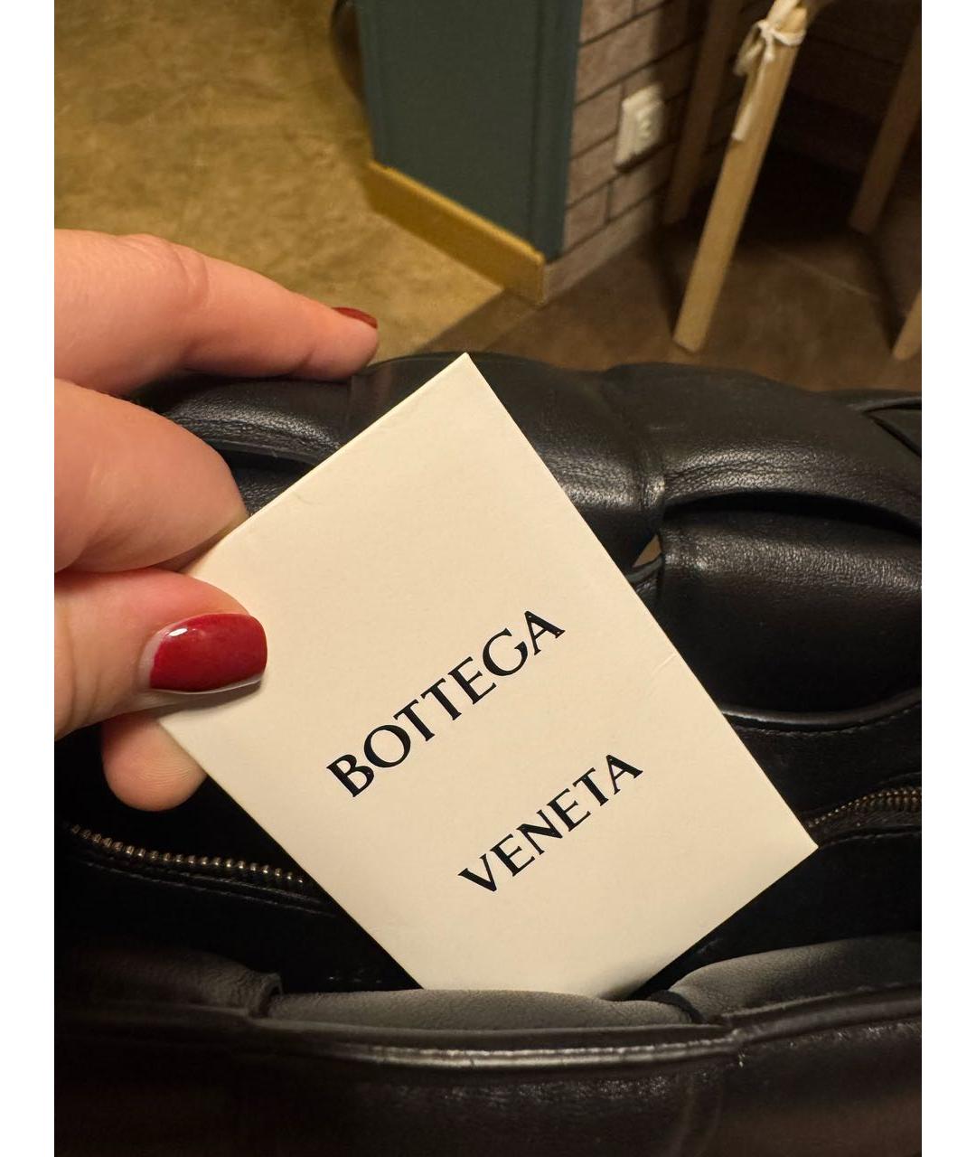 BOTTEGA VENETA Черная кожаная сумка через плечо, фото 5