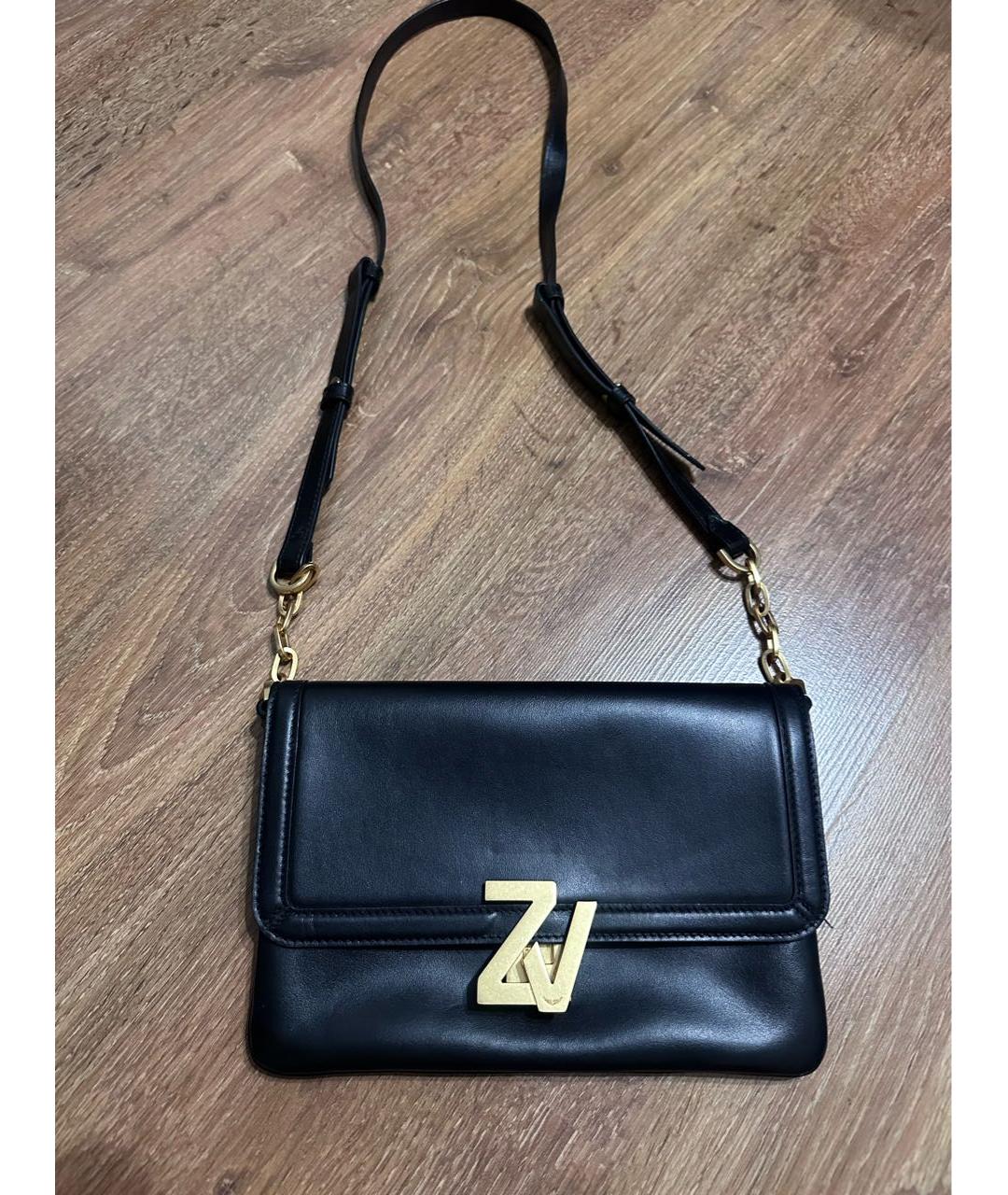 ZADIG & VOLTAIRE Черная кожаная сумка через плечо, фото 3
